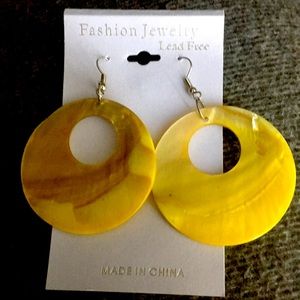Yellow fashion earrings